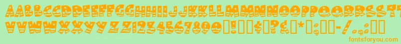 BodieMf Font – Orange Fonts on Green Background