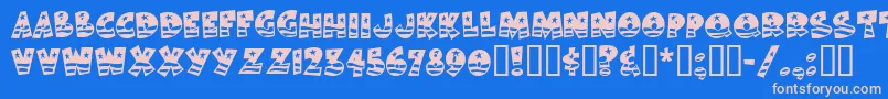 フォントBodieMf – ピンクの文字、青い背景