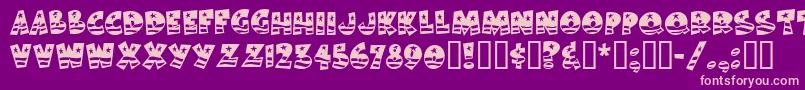 BodieMf-Schriftart – Rosa Schriften auf violettem Hintergrund