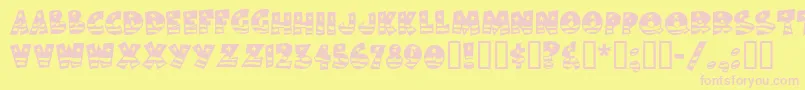 BodieMf Font – Pink Fonts on Yellow Background