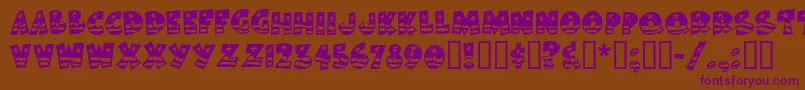 BodieMf Font – Purple Fonts on Brown Background