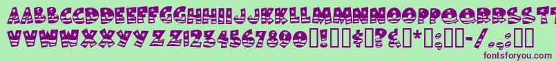 BodieMf Font – Purple Fonts on Green Background