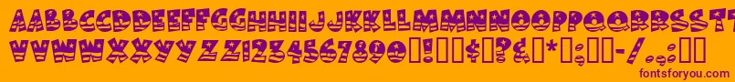 BodieMf Font – Purple Fonts on Orange Background