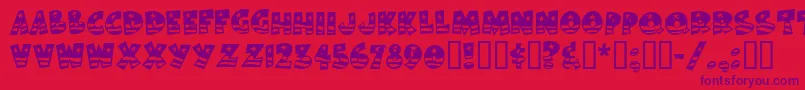 フォントBodieMf – 赤い背景に紫のフォント