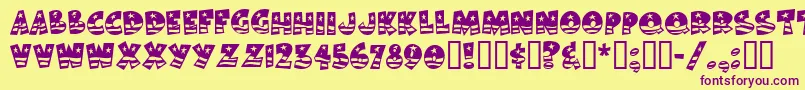 BodieMf Font – Purple Fonts on Yellow Background