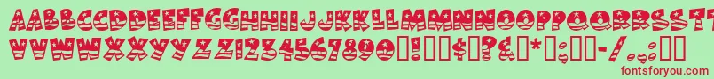 BodieMf Font – Red Fonts on Green Background