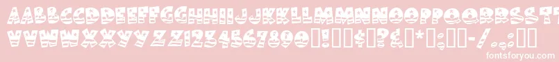 BodieMf-fontti – valkoiset fontit vaaleanpunaisella taustalla