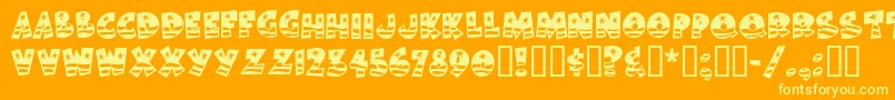 フォントBodieMf – オレンジの背景に黄色の文字