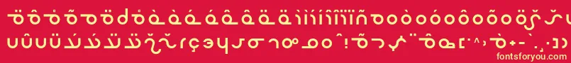 フォントMasterf – 黄色の文字、赤い背景