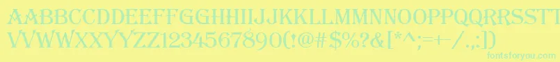 Algerianbasdee Font – Green Fonts on Yellow Background