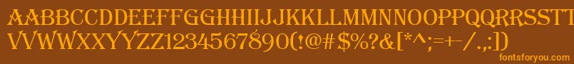 Algerianbasdee Font – Orange Fonts on Brown Background