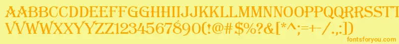 Algerianbasdee Font – Orange Fonts on Yellow Background