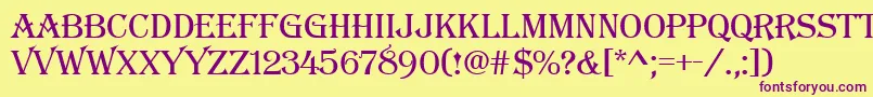 Algerianbasdee Font – Purple Fonts on Yellow Background
