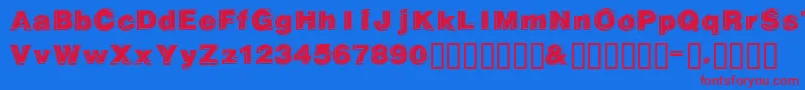 Gautsmotelupperright Font – Red Fonts on Blue Background