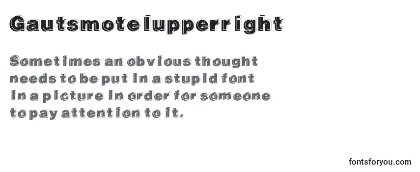 Review of the Gautsmotelupperright Font