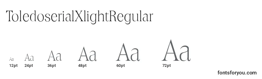 ToledoserialXlightRegular Font Sizes