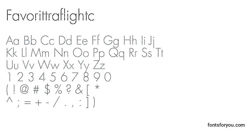 A fonte Favorittraflightc – alfabeto, números, caracteres especiais