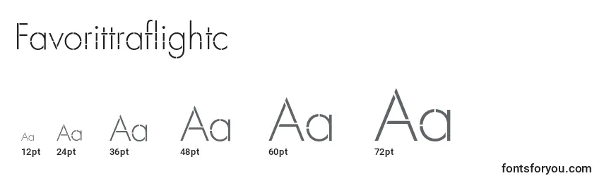 Размеры шрифта Favorittraflightc