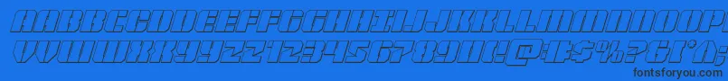 Warpthruster3Dital-fontti – mustat fontit sinisellä taustalla