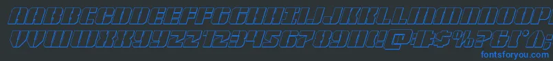 Warpthruster3Dital Font – Blue Fonts on Black Background
