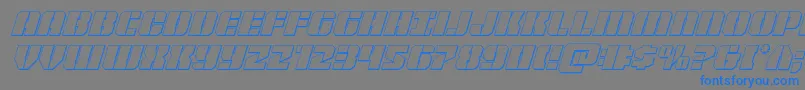 Warpthruster3Dital Font – Blue Fonts on Gray Background