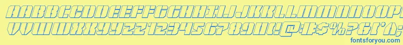 More about Warpthruster3Dital Font Warpthruster3Dital Font – Blue Fonts on Yellow Background
