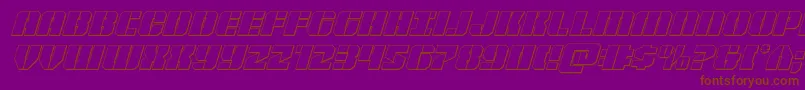 Warpthruster3Dital-Schriftart – Braune Schriften auf violettem Hintergrund