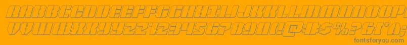 Saiba mais sobre a fonte Warpthruster3Dital Fonte Warpthruster3Dital – fontes cinzas em um fundo laranja