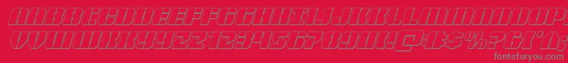 Warpthruster3Dital Font – Gray Fonts on Red Background