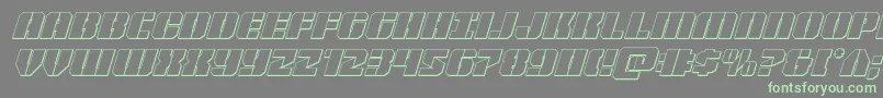 Warpthruster3Dital-Schriftart – Grüne Schriften auf grauem Hintergrund