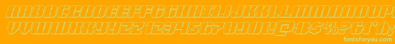 fuente Warpthruster3Dital – Fuentes Verdes Sobre Fondo Naranja