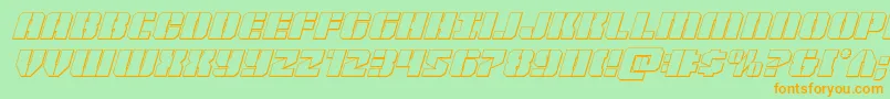 Warpthruster3Dital Font – Orange Fonts on Green Background