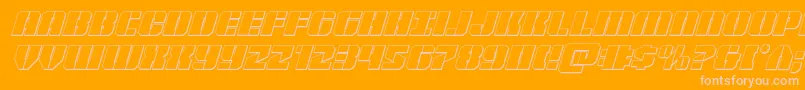 Warpthruster3Dital-Schriftart – Rosa Schriften auf orangefarbenem Hintergrund