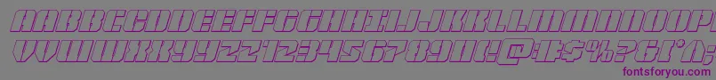 Warpthruster3Dital Font – Purple Fonts on Gray Background