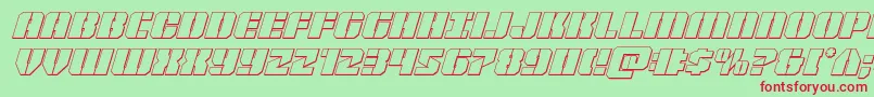 Warpthruster3Dital Font – Red Fonts on Green Background