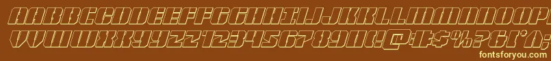 Warpthruster3Dital Font – Yellow Fonts on Brown Background