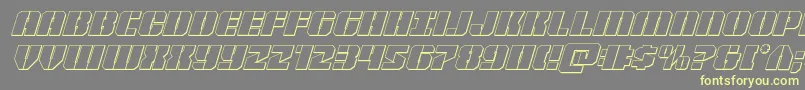 Warpthruster3Dital Font – Yellow Fonts on Gray Background