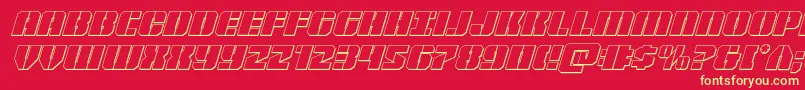 Warpthruster3Dital Font – Yellow Fonts on Red Background