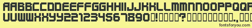 Funky-Schriftart – Schwarze Schriften auf gelbem Hintergrund