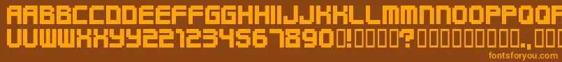 Funky-Schriftart – Orangefarbene Schriften auf braunem Hintergrund