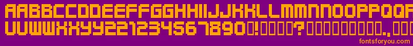 Funky-Schriftart – Orangefarbene Schriften auf violettem Hintergrund