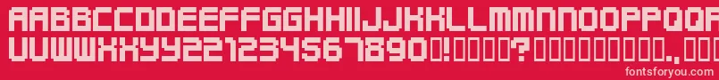 Funky-Schriftart – Rosa Schriften auf rotem Hintergrund