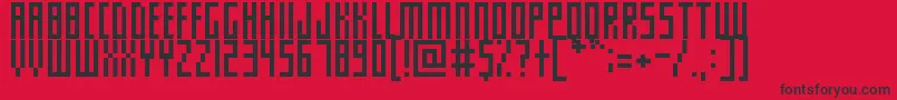 SlimThinPixelettes Font – Black Fonts on Red Background