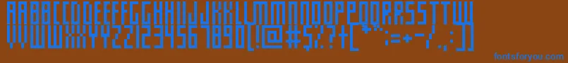 フォントSlimThinPixelettes – 茶色の背景に青い文字