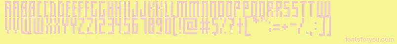 SlimThinPixelettes Font – Pink Fonts on Yellow Background