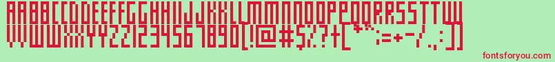 SlimThinPixelettes Font – Red Fonts on Green Background