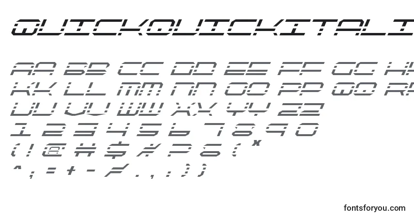 QuickquickItalicフォント–アルファベット、数字、特殊文字