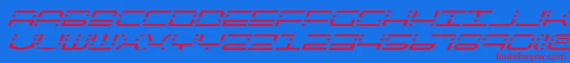 QuickquickItalic Font – Red Fonts on Blue Background
