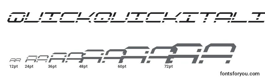 Размеры шрифта QuickquickItalic