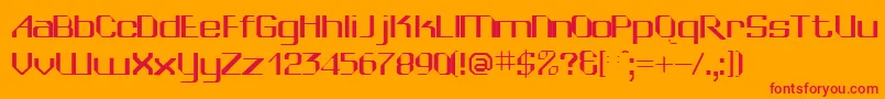 WedgiesskRegular Font – Red Fonts on Orange Background